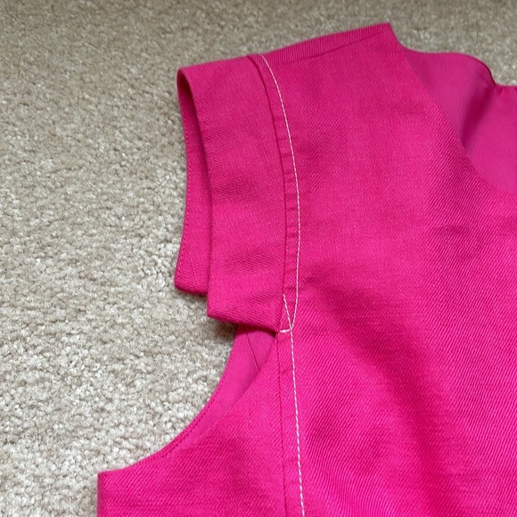 J.Crew Hot Pink Dress With Contrast Stitch Size 8 - Picture 4 of 9